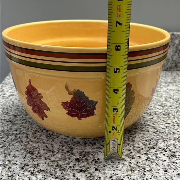 Harvest Autumn Leaf Design Fall Ceramic Large Mixing Bowl - Picture 7 of 7